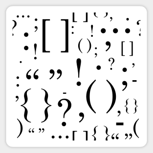 Punctuation Pattern (Black) Sticker